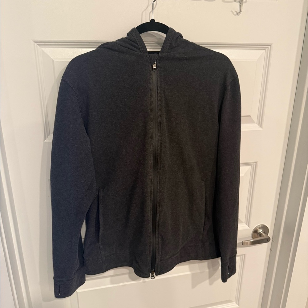 Lululemon Mens Dark Grey Pace Breaker Full-Zip Hooded Jacket size Medium